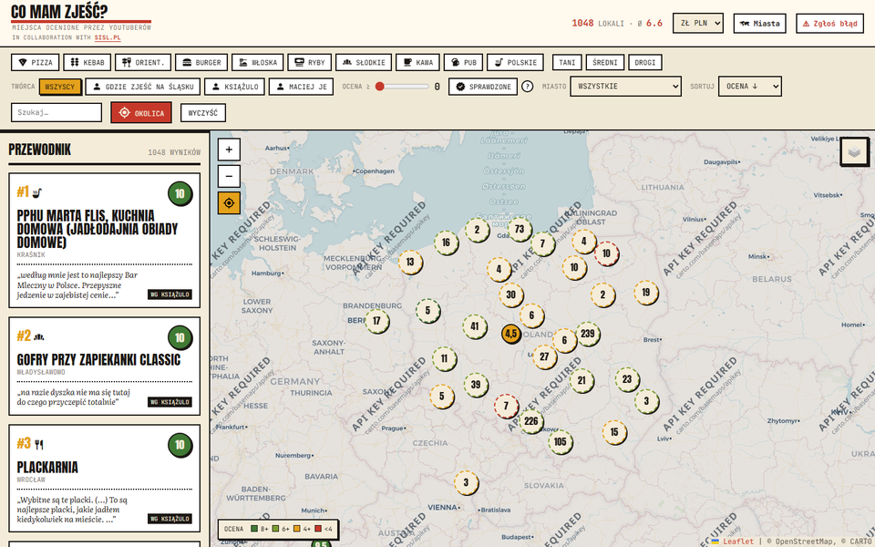 Co mam zjeść? — food map — Web app